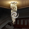 Modern Crystal Chandelier Luxury Staircase Crystal Light Fixtures Spiral Design Indoor Hallway Lighting