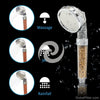 Puri Spa Three Function Shower Head - Rainfall Jetting Massage - Save Water - Increase Water Pressure - By Puripro Brand Shower Head